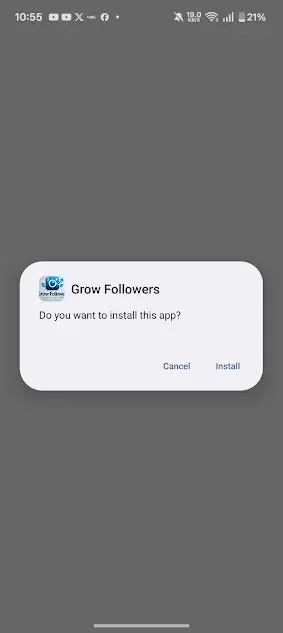 Screenshot of Grow Followers
