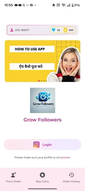 Screenshot of Grow Followers Instagram